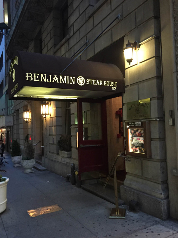 ニューヨーク観光ブログ 有名人も多数来店 ベンジャミンステーキハウス