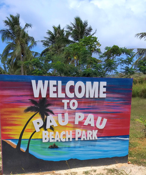 Wellcome_sign_at_paupau_beach_park